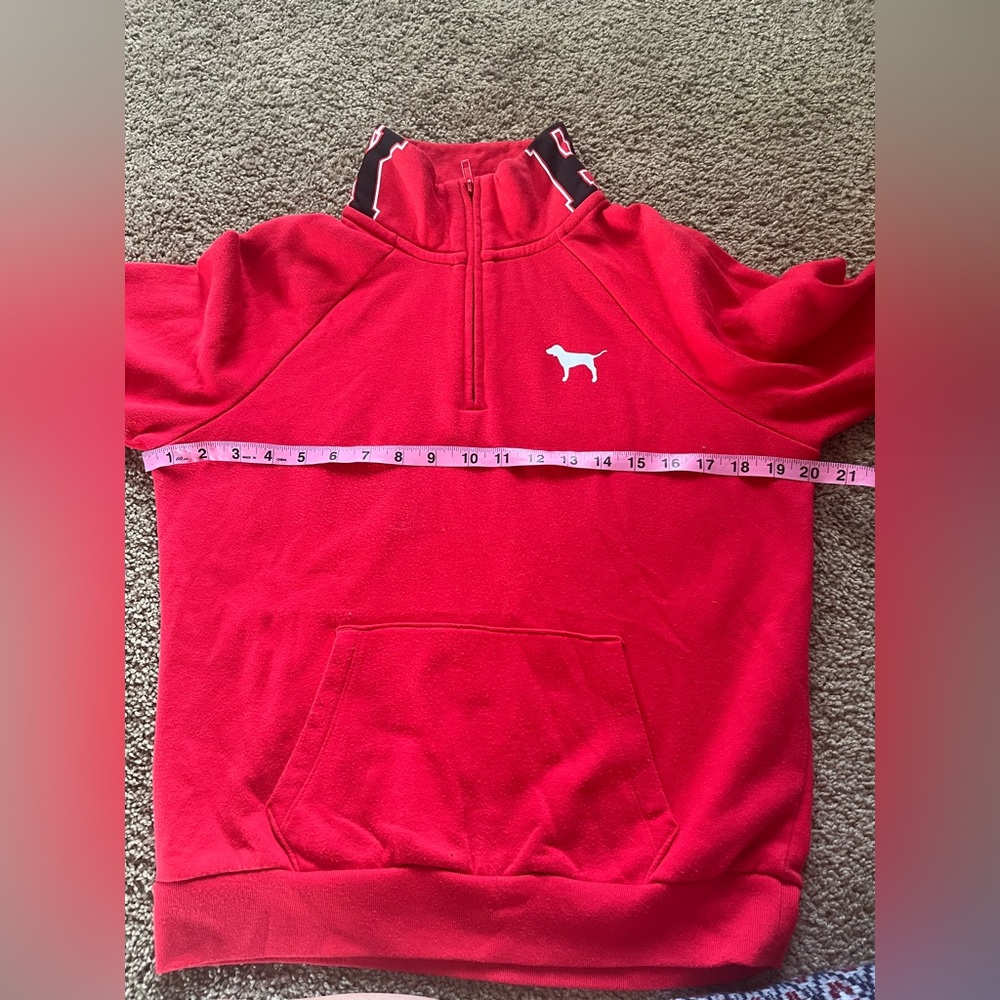Victoria’s Secret PINK quarter zip sweatshirt, Red, size S - Picture 14 of 14